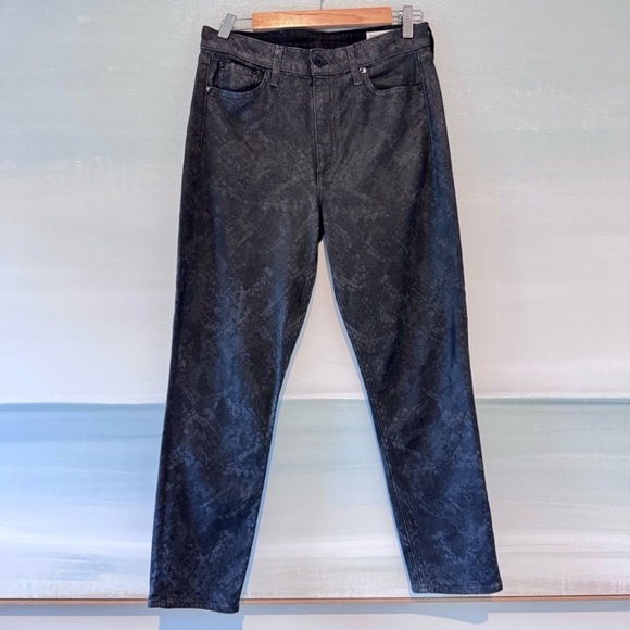 Rag & Bone Nina Coated Snake Jeans Black 28 - Picture 8 of 11
